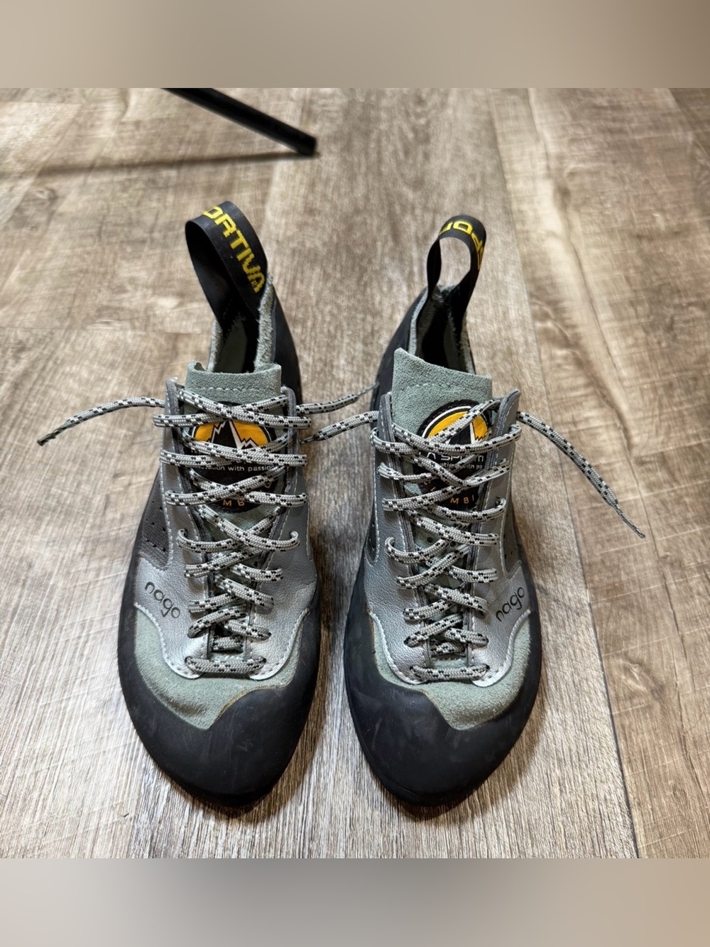 La Sportiva Nago Rock Climbing Shoes Made In Italy Grey Men's Size 5 Womens 6